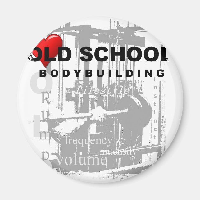Old school budybuilding sport pop art magnet (Front)