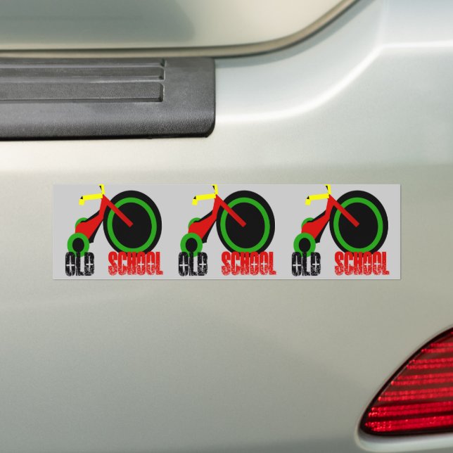 Old School Bumper Sticker (On Car)