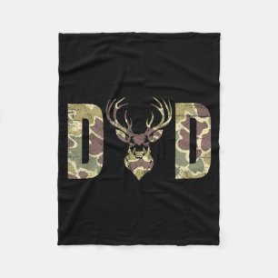 Old School Camo Dad Hunting Design Fleece Blanket