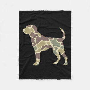 Old School Camo Hunting Dog  Fleece Blanket