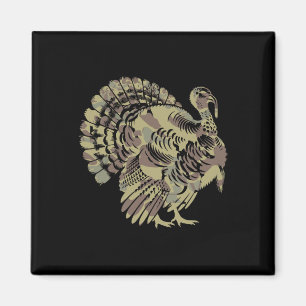 Old School Camo Turkey Hunting Thankgiving Gift Magnet