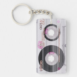 Old school cassette tape key ring