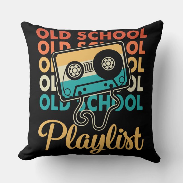Old School Cassette Tape Retro Design Cushion (Front)