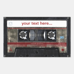 Old School Cassette w/ Customisable Text Sticker