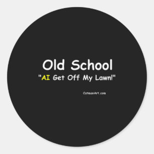 Old School Classic Round Sticker