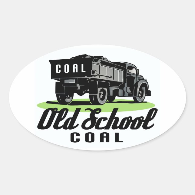 OLD SCHOOL COAL OVAL STICKER (Front)