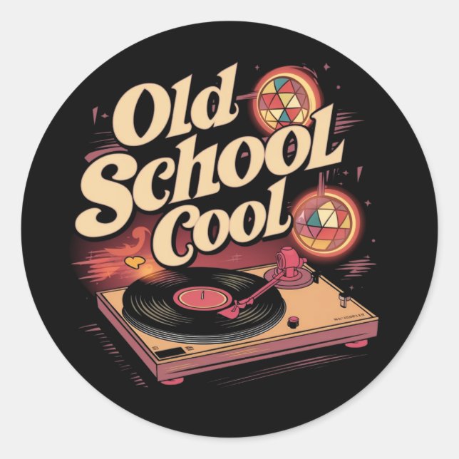 Old School Cool (2) Classic Round Sticker (Front)