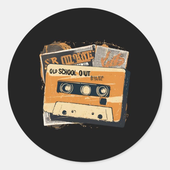 Old School Cool  Classic Round Sticker (Front)