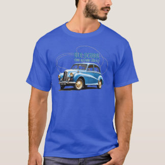 Old School Cool Morris Oford Vintage Car Art girl T-Shirt