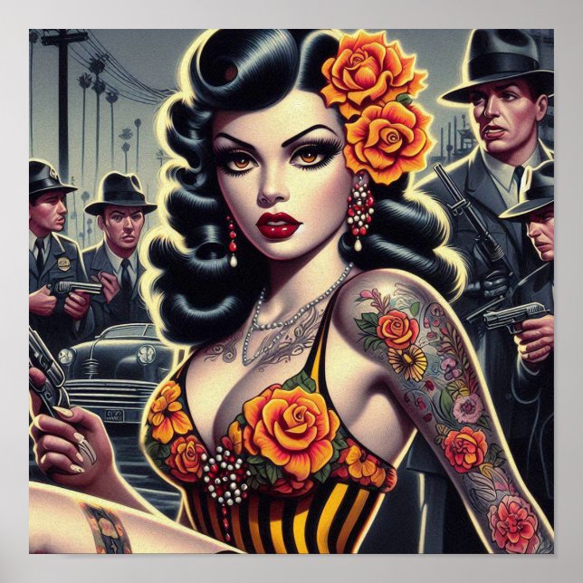 Old School Cute Goth Girl Poster (Front)