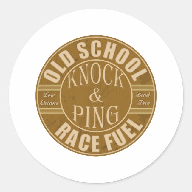 old school drag race fuel classic round sticker (Front)