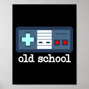 Old School Gamer 80's Men's Vintage Retro Video Ga Poster