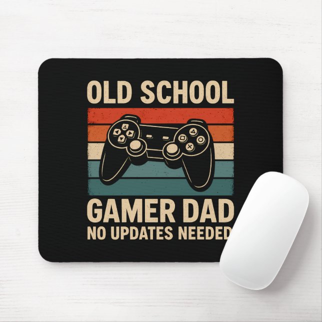 Old School Gamer Dad Retro Controller  Mouse Pad (With Mouse)