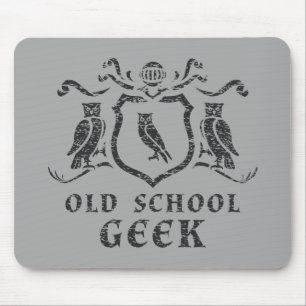 Old School Geek Owl Mousepad