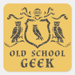 Old School Geek Owl Sticker