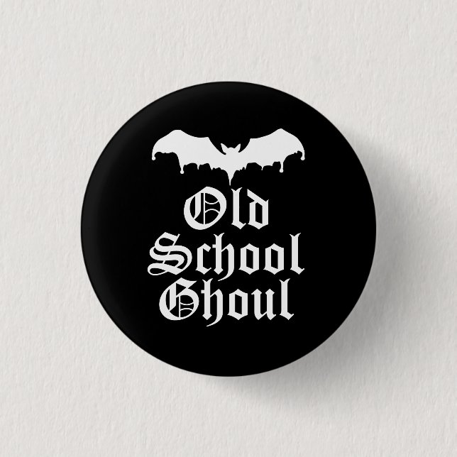 Old School Ghoul Goth Bat 3 Cm Round Badge (Front)