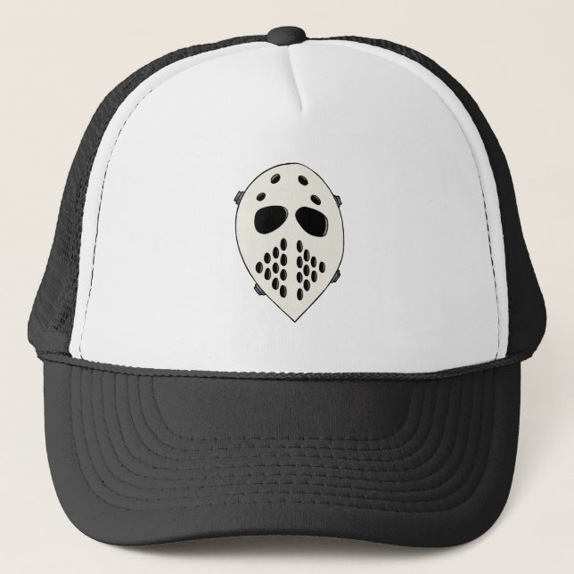 Old School Goalie Mask Trucker Hat (Front)