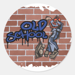 old school graffiti  design  classic round sticker