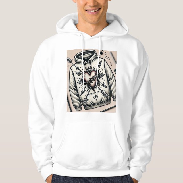 Old School Heart Tattoo Hoodie (Front)