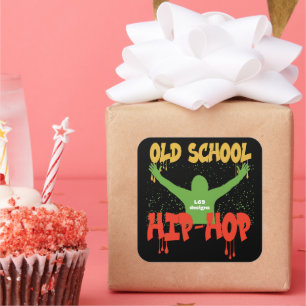 OLD SCHOOL HIP HOP funny music                     Square Sticker