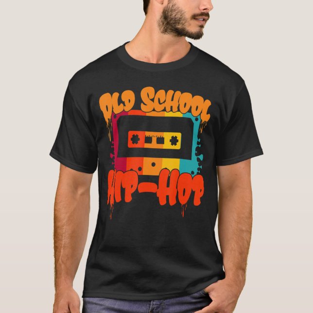 Old School Hip Hop Shirt 80s 90s Retro Cassette Mu (Front)