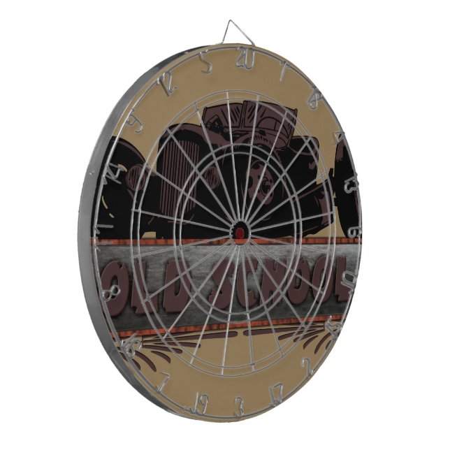 Old School Hot Rod Dartboard (Front Left)