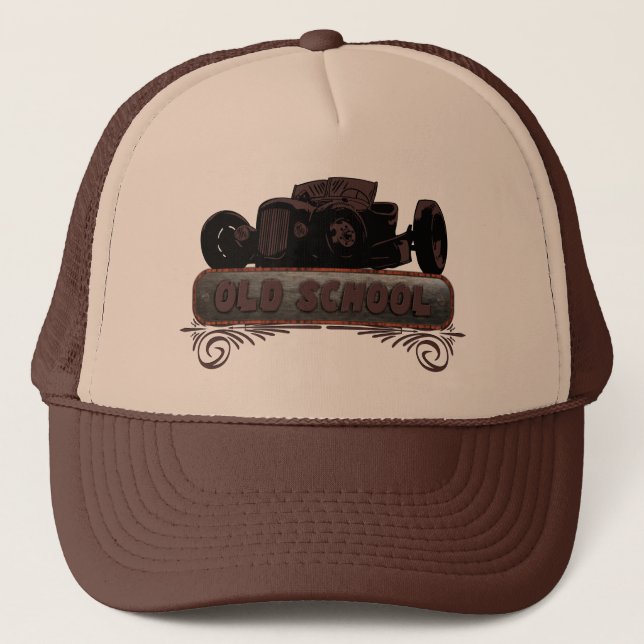 Old School Hot Rod Trucker Hat (Front)