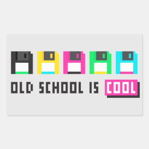 Old school is cool   rectangular sticker