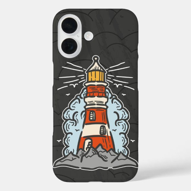 Old School Lighthouse Tattoo Case-Mate iPhone Case (Back)
