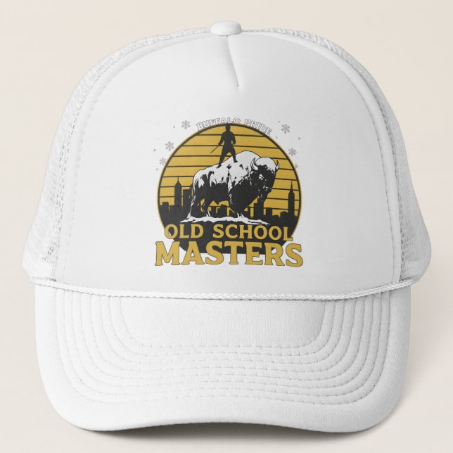 Old School Masters Retro Bull Graphic Trucker Hat (Front)