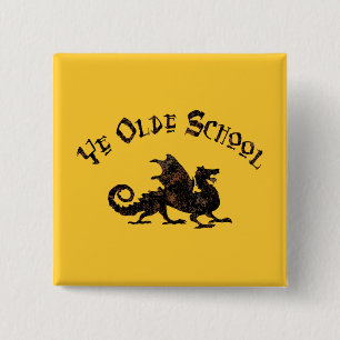 Old School - Mediaeval Dragon King Arthur Knights 15 Cm Square Badge