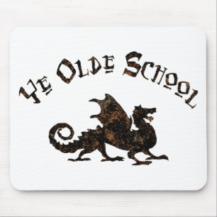 Old School - Mediaeval Dragon King Arthur Knights Mouse Pad