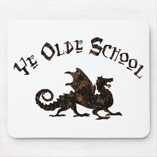 Old School - Mediaeval Dragon King Arthur Knights Mouse Pad (Front)