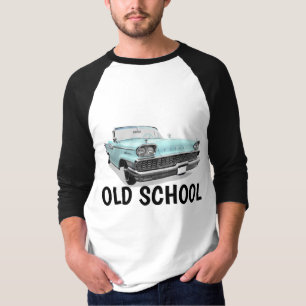 OLD SCHOOL MENS POWDER BLUE CLASSIC CAR T-SHIRTS