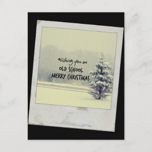 Old School Merry Christmas Holiday Postcard