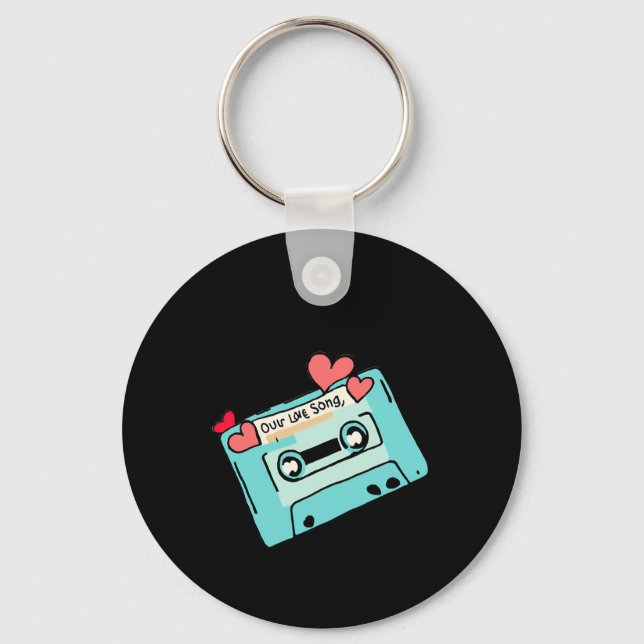 Old School Mixtape Sticker  Key Ring (Front)