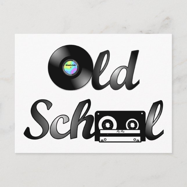 Old School Music Media Postcard (Front)