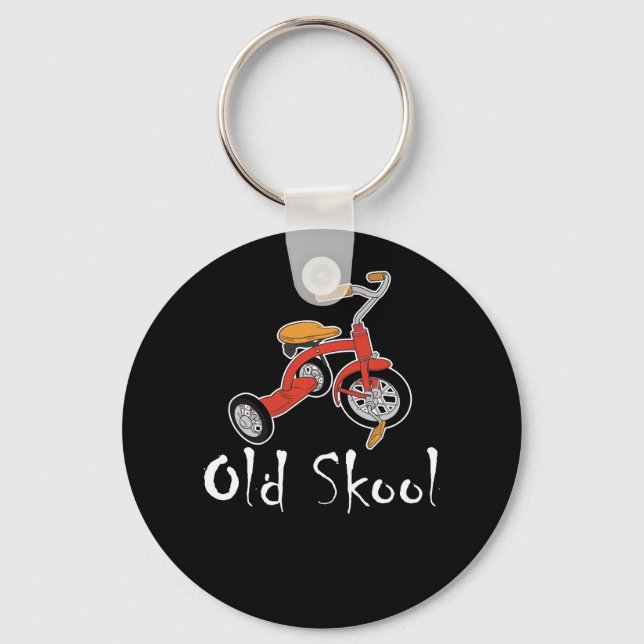 Old School Old Skool Tricycle Bike Trike Key Ring (Front)