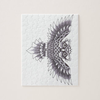 Old School Owl Tattoo Design Jigsaw Puzzle