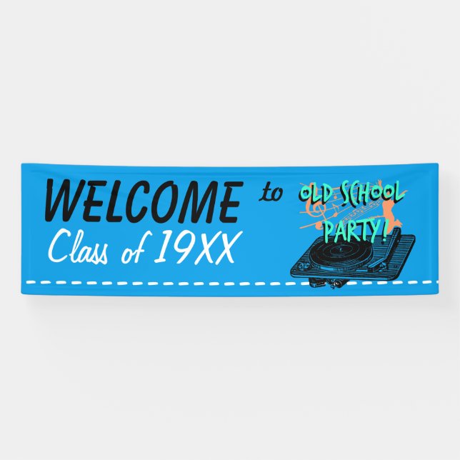 Old School Party and Class Customisable Banner (Horizontal)