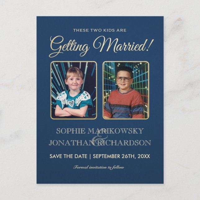 Old School Photos Save the Date Postcard (Front)