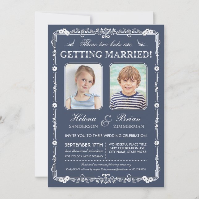 Old School Photos Wedding Invitation (Front)