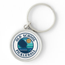 Old School Pickleball Key Chain 
