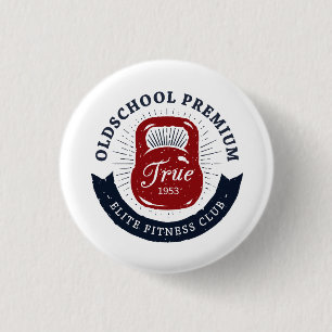 Old School Premium True 1953 Elite Fitness Club 3 Cm Round Badge