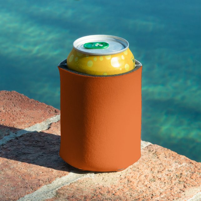 Old School Pumpkin Spice Orange Solid Colour Can Cooler (In Situ Pool)