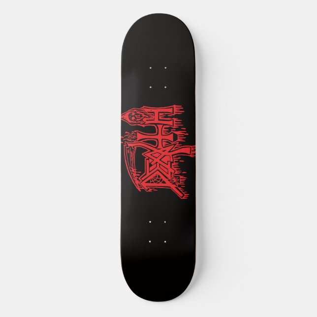Old school red logo deck skateboard (Front)