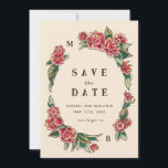 Old School Rose Tattoo Art Invitation<br><div class="desc">Old school tattoo art featuring red roses and botanical leaves. A classic punk look for the cool,  tattooed couple.</div>
