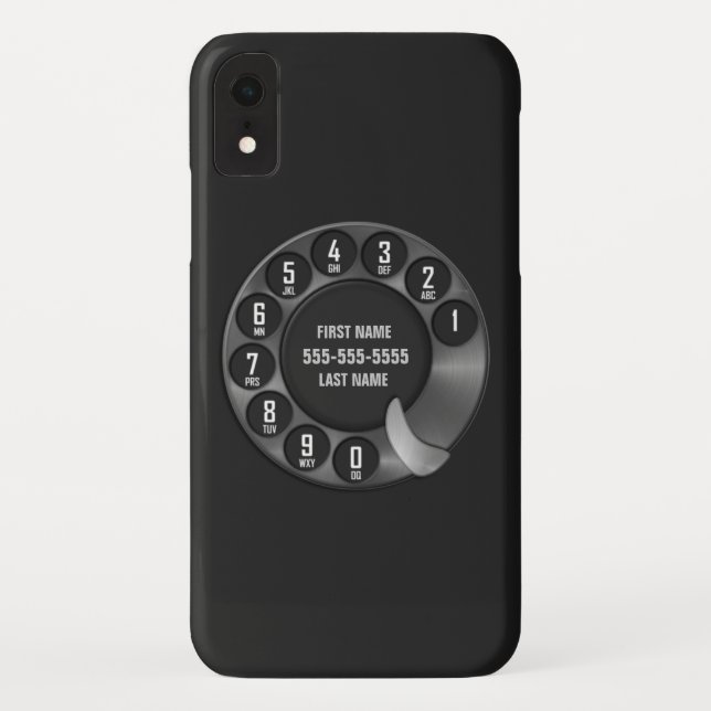 Old School Rotary Dial Phone Black Case-Mate iPhone Case (Back)