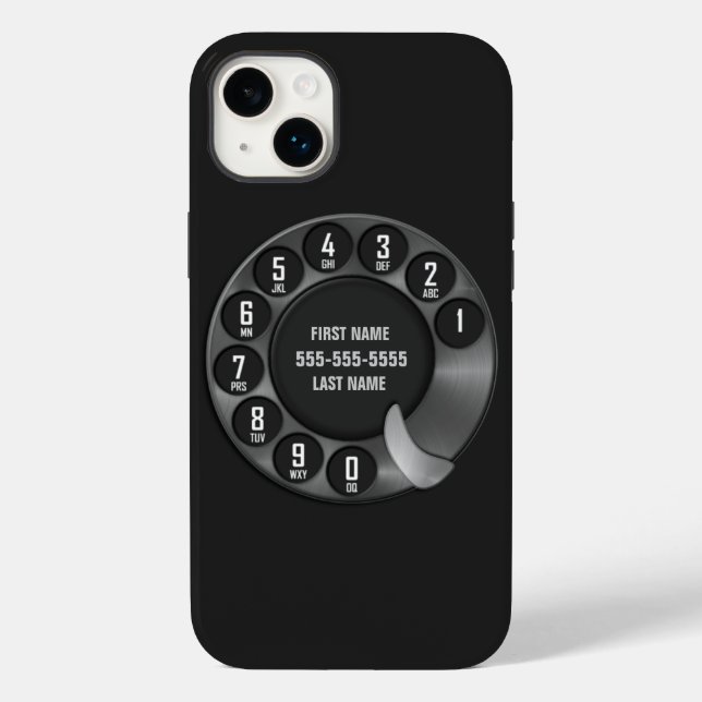 Old School Rotary Dial Phone Black Case-Mate iPhone Case (Back)