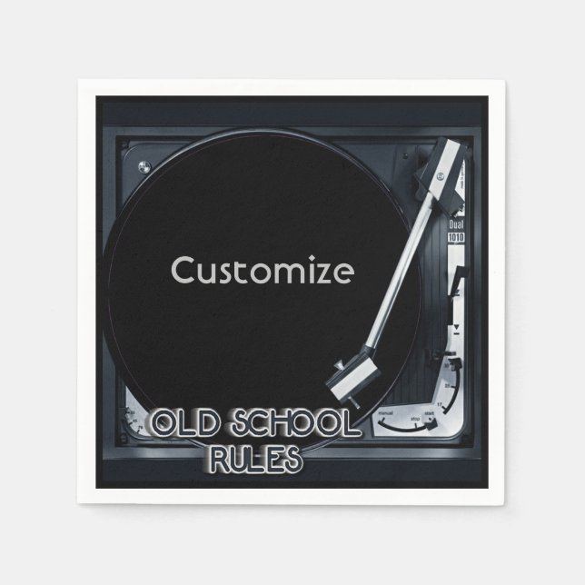 Old School Rules Retro Napkin (Front)